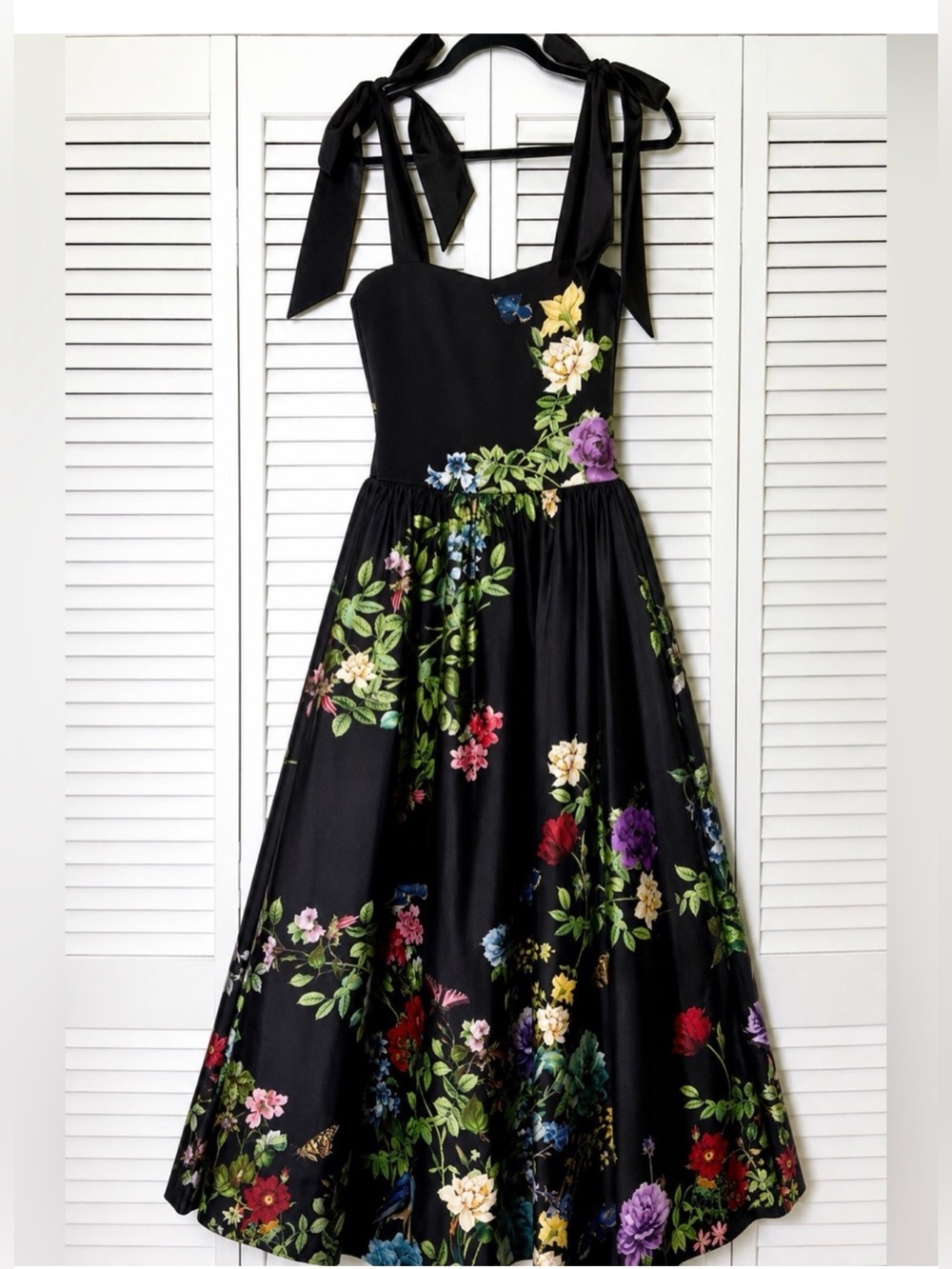 Alice + Olivia ORIANA Tie Strap Midi Dress $660 VENUS Floral Sz 2 NWT #047 - Picture 3 of 5